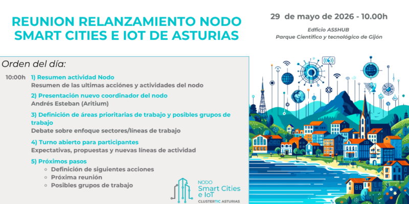 Convocatoria reunion Nodo Smart Cities e IoT de Asturias